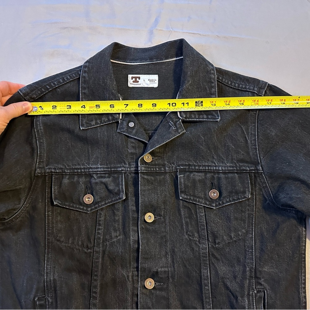 Tellason denim jacket men’s, black color,  size L, selvedge denim - Picture 7 of 10